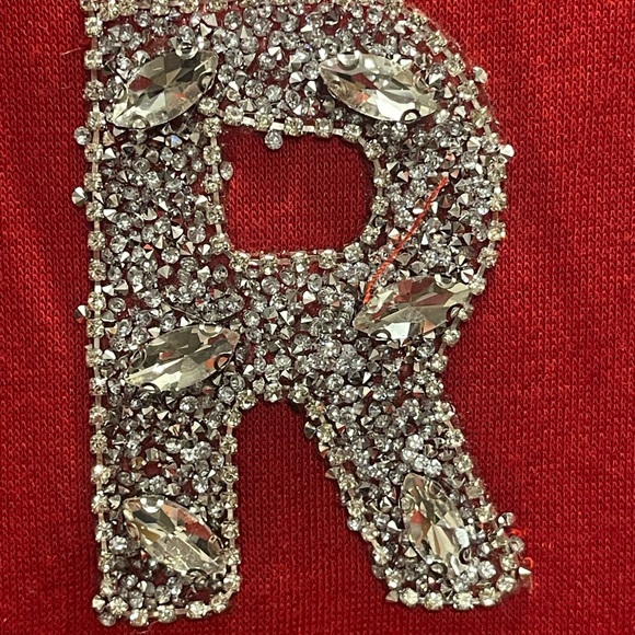 Ugly Christmas BiBi "Merry" Silver Glitter Red Sweatshirt. - Picture 6 of 10